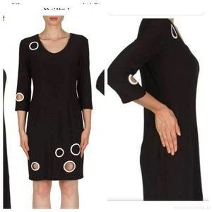 Joseph Ribkoff 3/4 sleeve Black Cocktail dress size 4
